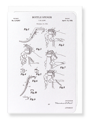 Ezen Designs - Patent of bottle opener (1939) - Greeting Card - Front