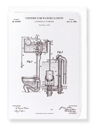 Ezen Designs - Patent of cistern for water closets (1898) - Greeting Card - Front