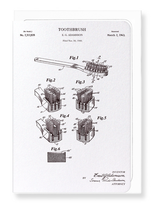 Ezen Designs - Patent of toothbrush (1943) - Greeting Card - Front