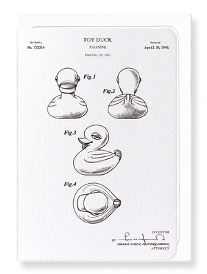 Ezen Designs - Patent of toy duck (1949) - Greeting Card - Front