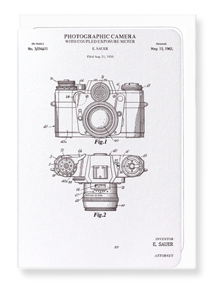 Ezen Designs - Patent of photographic camera  (1962) - Greeting Card - Front