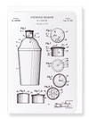 Ezen Designs - Patent of cocktail shaker (1937) - Greeting Card - Front