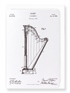 Ezen Designs - Patent of harp (1899) - Greeting Card - Front