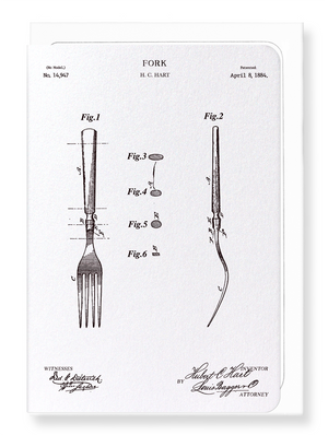 Ezen Designs - Patent of fork (1884) - Greeting Card - Front