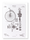 Ezen Designs - Patent of bicycle (1887) - Greeting Card - Front