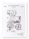 Ezen Designs - Patent of food handling apparatus (1937) - Greeting Card - Front