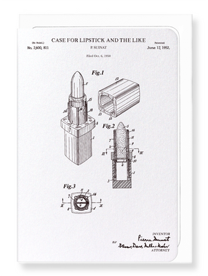 Ezen Designs - Patent of lipstick case (1952) - Greeting Card - Front