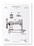 Ezen Designs - Patent of sewing machine (1867) - Greeting Card - Front