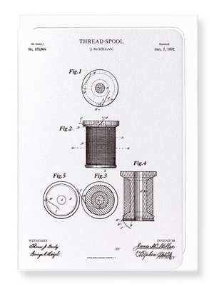 Ezen Designs - Patent of thread spool (1877) - Greeting Card - Front