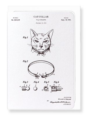 Ezen Designs - Patent of cat collar (1952) - Greeting Card - Front