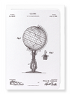 Ezen Designs - Patent of globe (1888) - Greeting Card - Front