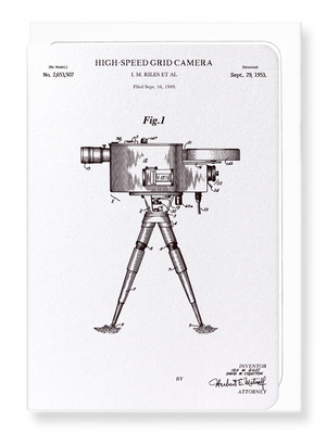 Ezen Designs - Patent of high-speed grid camera (1953) - Greeting Card - Front