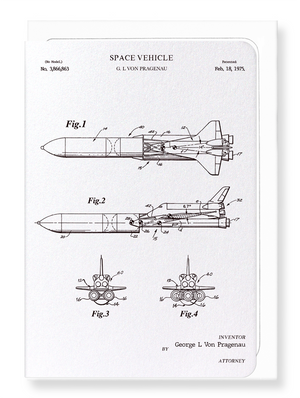 Ezen Designs - Patent of space vehicle (1975) - Greeting Card - Front