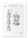 Ezen Designs - Patent of hanging flower pot (1979) - Greeting Card - Front