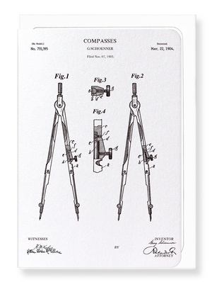 Ezen Designs - Patent of compass (1904) - Greeting Card - Front