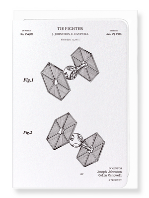 Ezen Designs - Patent of tie fighter (1980) - Greeting Card - Front