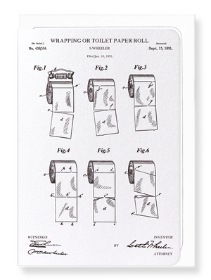 Ezen Designs - Patent of wrapping or toilet paper roll (1891) - Greeting Card - Front