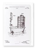 Ezen Designs - Patent of shower bath (1890) - Greeting Card - Front