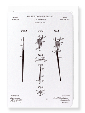 Ezen Designs - Patent of water colour brush (1907) - Greeting Card - Front