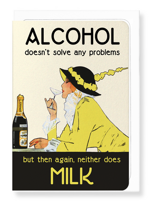 Ezen Designs - Alcohol and problem solving - Greeting Card - Front