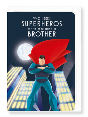 Ezen Designs - Brother over superhero - Greeting Card - Front