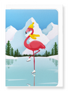 Ezen Designs - Winter flamingo - Greeting Card - Front