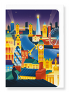 Ezen Designs - London at night - Greeting Card - Front