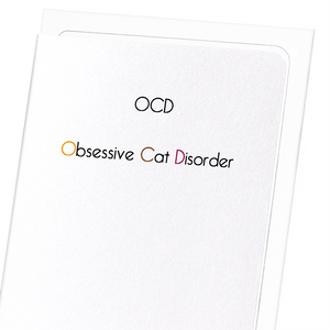 OCD Obsessive Cat Disorder (Pack of 8 cards)