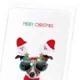 Merry Christmas festive dog (Pack of 8 cards)