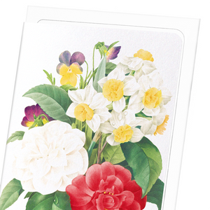 Pansies, narcissus & camellia (Pack of 8 cards)