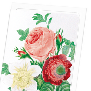 Clematis & pink rose (Pack of 8 cards)