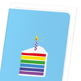 Rainbow cake in blue (Pack of 8 cards)