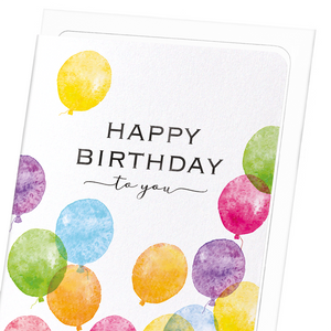 Colourful birthday balloons : 8 cards