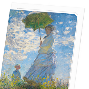 Lady with a parasol by monet : 8 cards