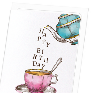 Pouring birthday tea : 8 cards