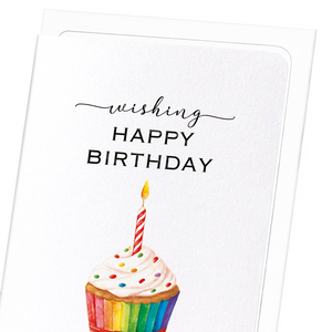 Rainbow birthday cupcake : 8 cards