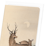 Two deer and maple (Pack of 8 cards)