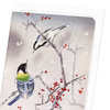 Birds on nandina (Pack of 8 cards)