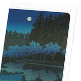 Spring cherry blossoms at night (Pack of 8 cards)