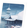 Snow at temple (Pack of 8 cards)