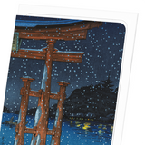 Miyajima snowy night (Pack of 8 cards)