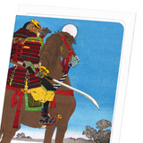 Toshimitsu on horseback (Pack of 8 cards)