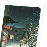 Nezu shrine in snow (Pack of 8 cards)