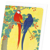 Two parrots and berries (Pack of 8 cards)