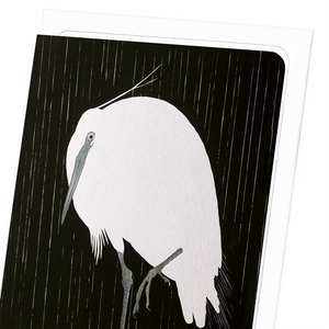 Egret in the rain (Pack of 8 cards)