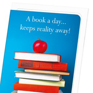 A book a day keeps reality away (Pack of 8 cards)