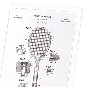 Patent of tennis racket (1928) (Pack of 8 cards)