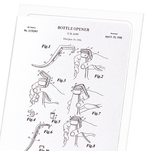 Patent of bottle opener (1939) (Pack of 8 cards)