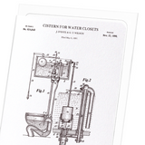 Patent of cistern for water closets (1898) (Pack of 8 cards)