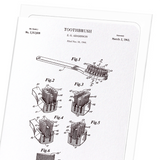 Patent of toothbrush (1943) (Pack of 8 cards)